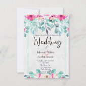 Ressort rose faire-part de mariage floral (Devant)