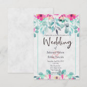 Ressort rose faire-part de mariage floral (Devant / Derrière)