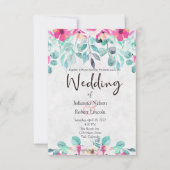 Ressort rose faire-part de mariage floral (Devant)