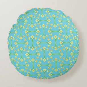 Ressort Sunshine Daffodiques Sky Blue Coussin rond