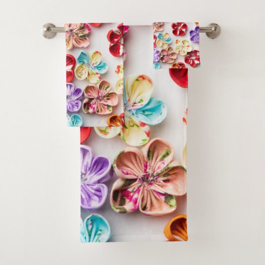 Ressort tissu cousu artisanal Fleurs Multicolor (En situation)