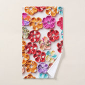 Ressort tissu cousu artisanal Fleurs Multicolor (Serviette à main)