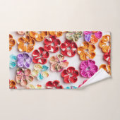 Ressort tissu cousu artisanal Fleurs Multicolor (Serviette à main)