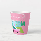 Ressorts de palmier rose rétro Latte Mug (Devant)