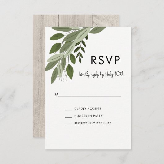 Ressorts Mariages rustiques, carte RSVP (Devant / Derrière)