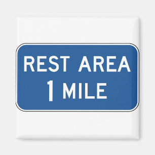 Rest Area Road Sign. Magneet