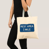 Rest Area Road Sign. Tote Bag (Voorkant (product))
