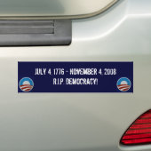 Rest in Peace Democracy Bumpersticker (Op auto)