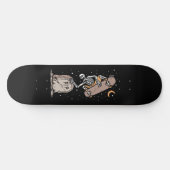 Rest in Peace Skeleton Schaats to Death Headstone Skateboard (Horizontaal)