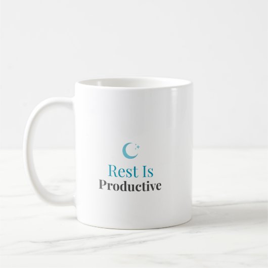 Rest Is Productive – Minimal Motivation Mug (Gauche)