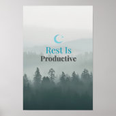 Rest Is Productive – Minimal Motivational Poster (Devant)