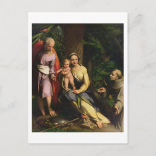 Rest op de vlucht naar Egypte, c.1515 (olie op de  Briefkaart