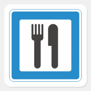 Rest Stop Sign Knife en Fork Stickers