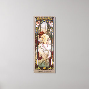 Rest van de Nacht van Alphonse Mucha Canvas Afdruk