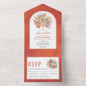 Rest van de rivierplant met gedroogde palmen en pa all in one uitnodiging (Binnen)