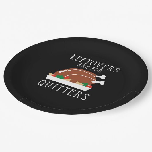 Restanten zijn voor Quitters - Funny Thanksgiving Papieren Bordje (Gekanteld)