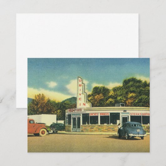  restaurant, 50s rijden in de bioscoop kaart (Voorkant / Achterkant)