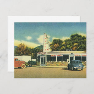 restaurant, 50s rijden in de bioscoop kaart
