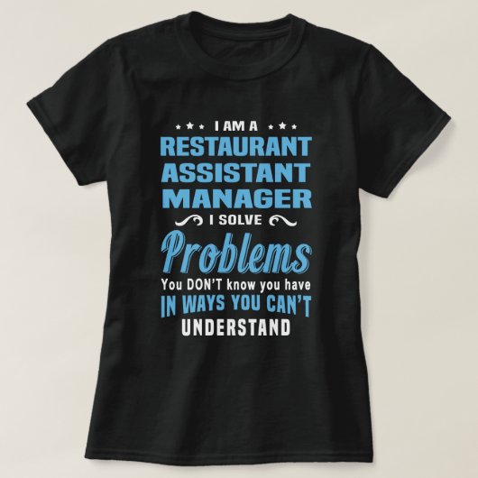 Restaurant Assistant Manager T-shirt (Design voorkant)