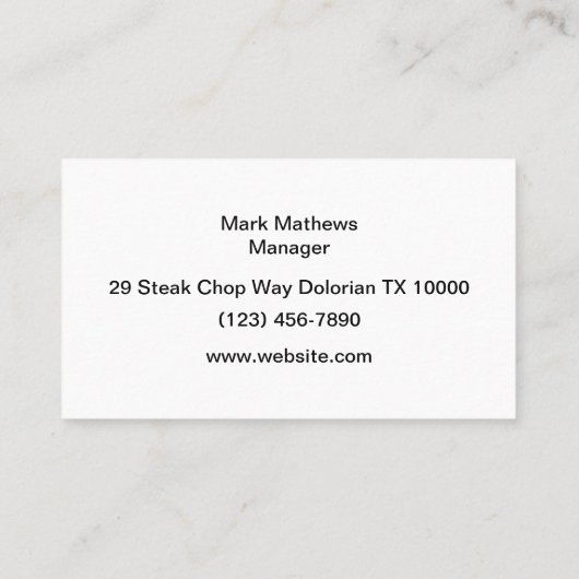 Restaurant Barbeque Et Restaurant Carte de visite (Dos)