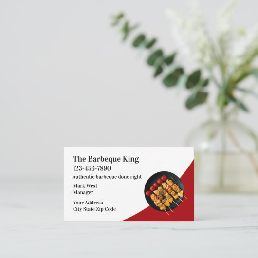 Restaurant Barbeque Thème Cartes de visite (Debout devant)