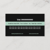 Restaurant bestek bord mint groen zwart wit visitekaartje (Achterkant)