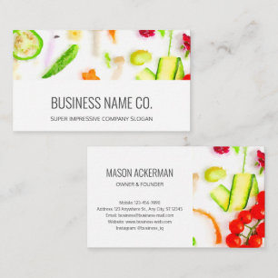 Restaurant bio Cartes de visite / Blanc BG