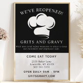 Restaurant Black White Chef Pet Covid Reopening Flyer