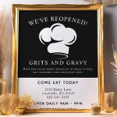 Restaurant Black White Chef Pet Covid Reopening Flyer