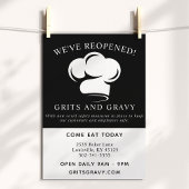 Restaurant Black White Chef Pet Covid Reopening Flyer