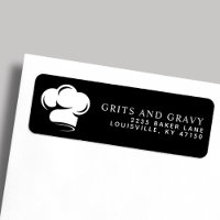 Restaurant Black White Chef Pet Return Address
