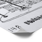 Restaurant Boulevard Montparnasse | Parijs, Frankr Poster (Hoek)