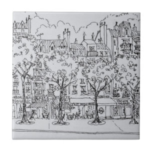 Restaurant Boulevard Montparnasse Parijs, Frankr Tegeltje