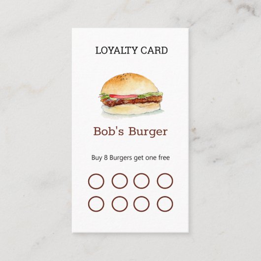 Restaurant Burger Loyalty carte de visite (Devant)
