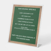 Restaurant Cafe Koffiewinkel Prijslijst Reclamebord Met Voetstuk (Voorkant)