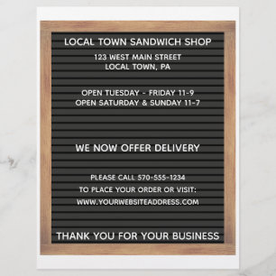 Restaurant café twee rondzendbriefjes flyer