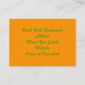 Restaurant carte de visite de cuisine fraîche (Dos)