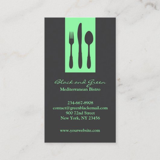 Restaurant Chef Carte de visite de restauration (Devant)