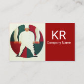 RESTAURANT CHEF COOKING FOOD,CATERENDE MONOGRAM VISITEKAARTJE (Achterkant)