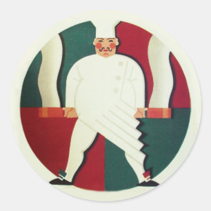 RESTAURANT CHEF COOKING FOOD,CATERING RONDE STICKER