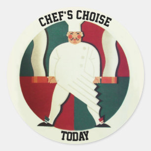 RESTAURANT CHEF COOKING FOOD,CATERING RONDE STICKER