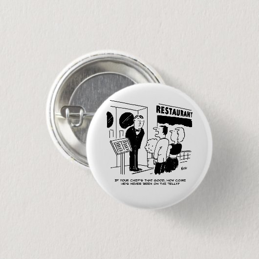 Restaurant Chef Niet op TV Funny Button Badge (Voorkant /achterkant)