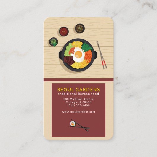 restaurant coréen carte de visite (Devant)