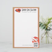 Restaurant de fruits de mer de modèle de papeterie (Debout devant)