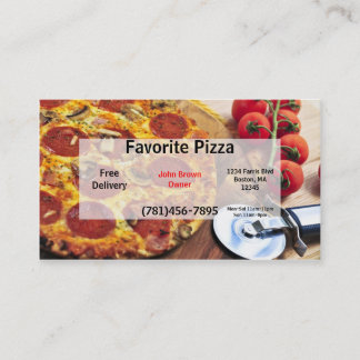 Restaurant de pizza de carte de visite