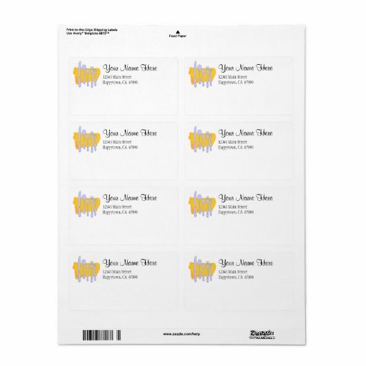 Restaurant Dinnerware Design Étiquette personnalis (Feuille entière)