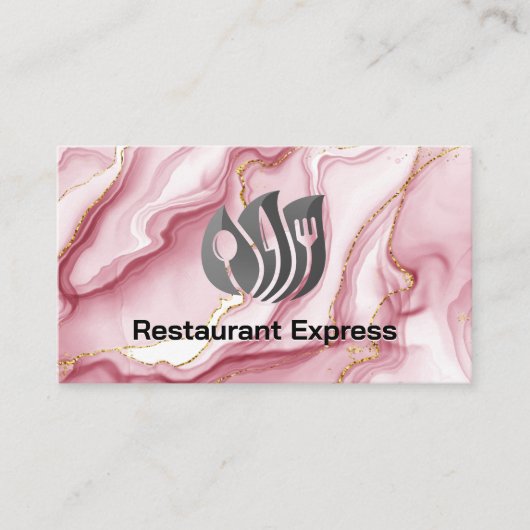 Restaurant Dinnerware Logo | Catering Evenementen Visitekaartje (Voorkant)