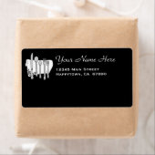 Restaurant Dinnerware op zwarte aangepaste Sjabloo Etiket (Insitu)