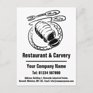 Restaurant- en Carvery-ontwerp voor persoonlijke v Briefkaart