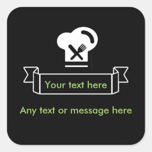 Restaurant en Chef Thema Vierkante Sticker